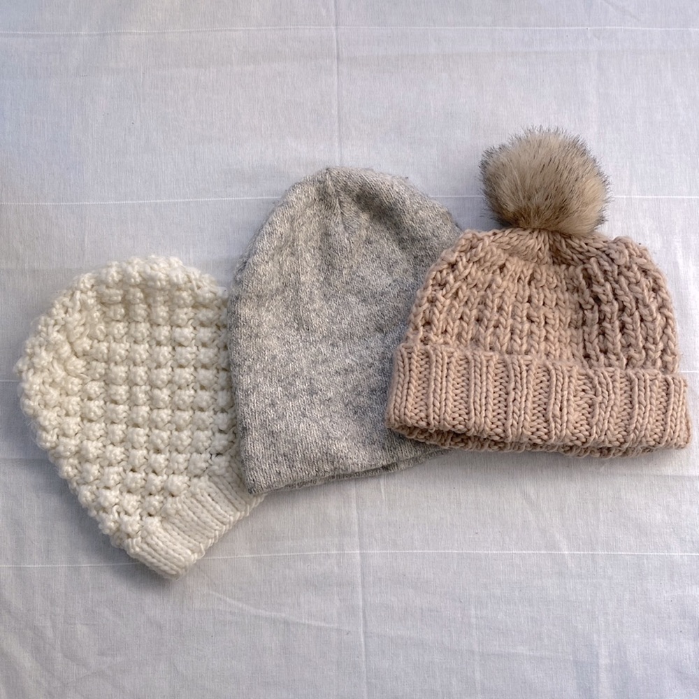 BUNDLE of THREE Knit Beanies